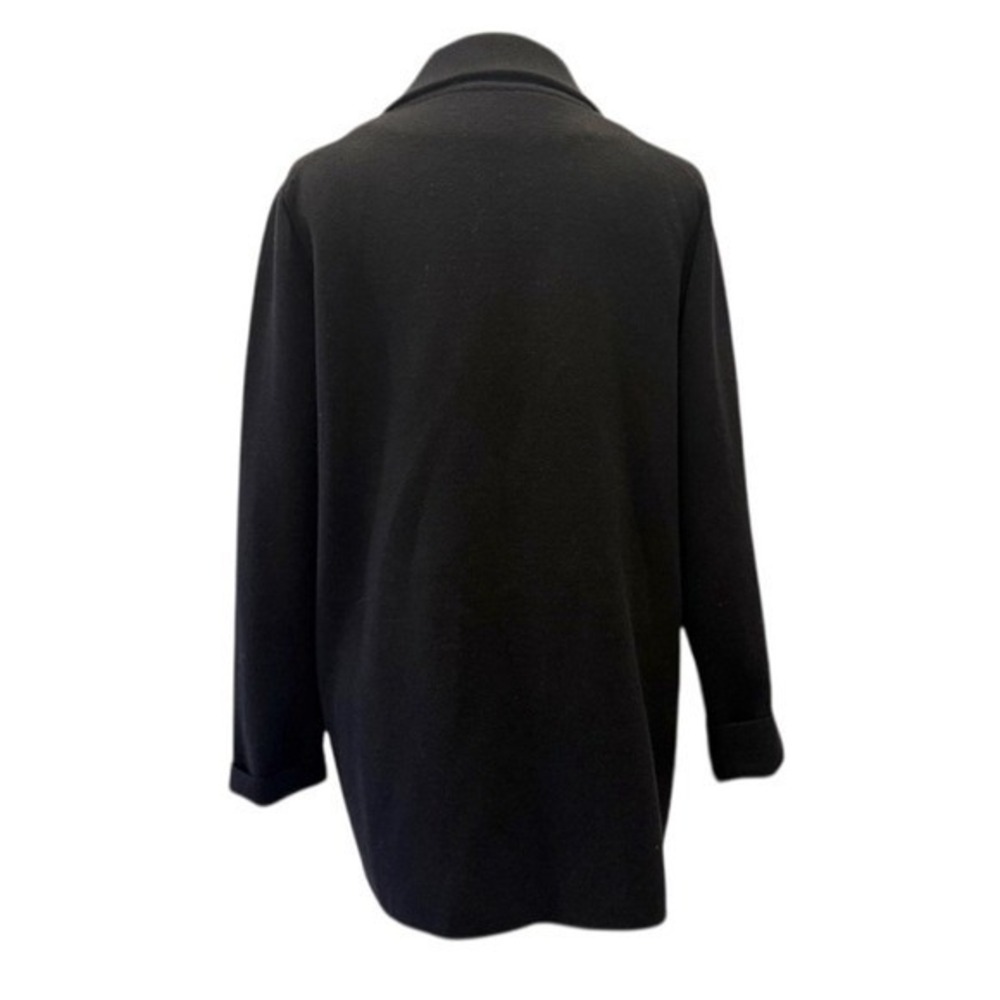 Two Twenty Five Womens Black Knit Blazer Coat Wool Blend Open Front Cardigan M - Picture 3 of 5